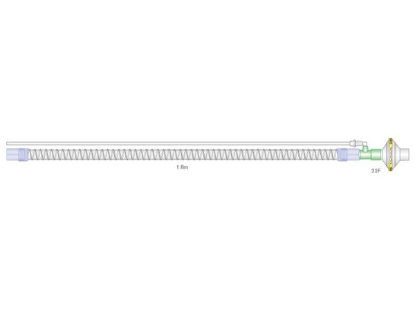 22mm Smoothbore breathing system with O₂ tubing and Flo-Guard™ filter. ≥ 1.8m