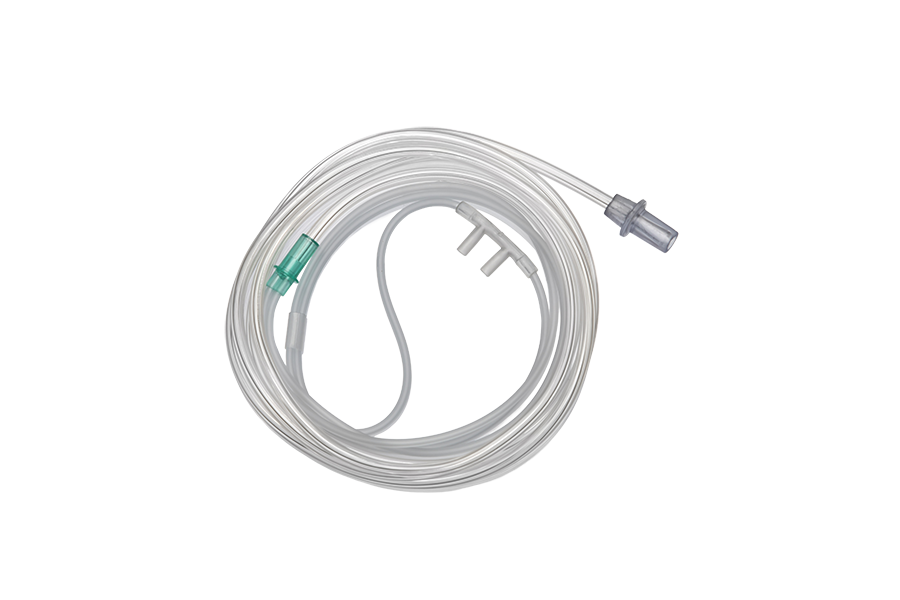 Adult, Satin nasal cannula with curved prongs and tube, 1.8m
