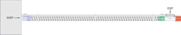 22mm Smoothbore breathing system with exhalation valve, ≥ 1.6m