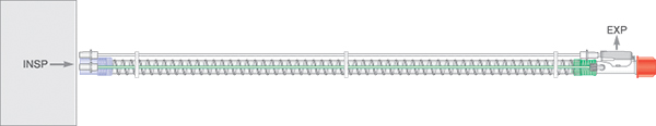 22mm Smoothbore breathing system with monitoring line and exhalation valve, ≥ 1.6m